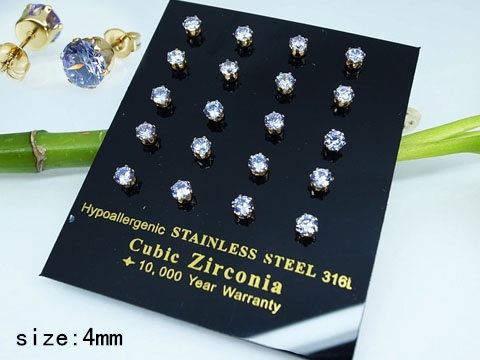 Обеци от Медицинска стомана (DFE12918-4mm)