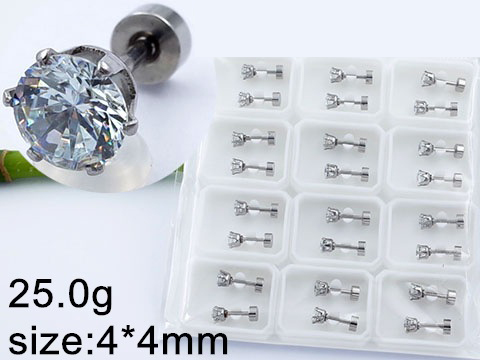 Обеци от Медицинска стомана (DFE51514-4mm)